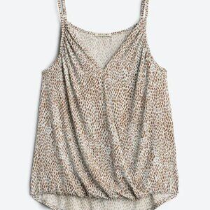 Beacon Niomie Surplice Knit Tank Tan Animal Print XL